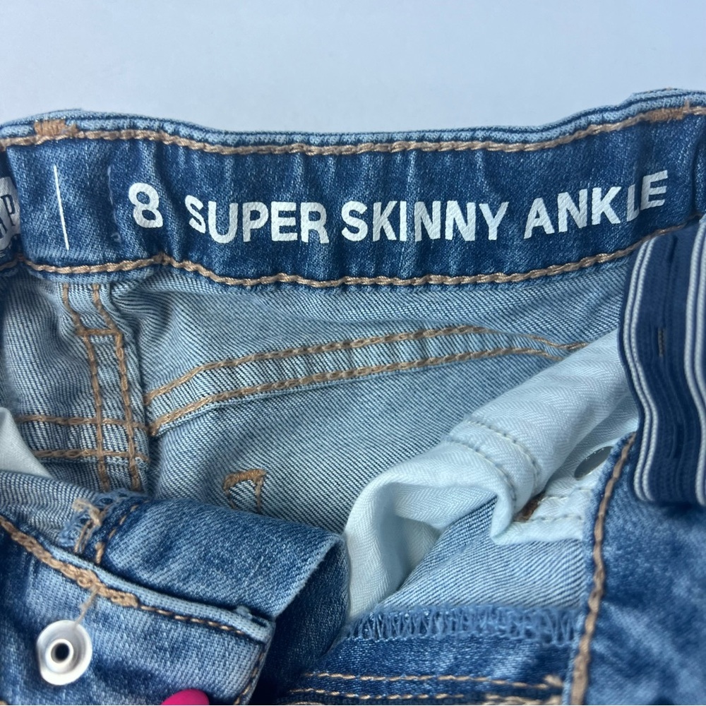 Girls GAP Denim Jeans - Super Skinny Ankle, Size 8, Star Sequin Detail - Picture 4 of 9